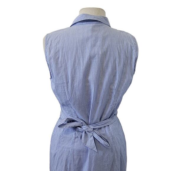 Vintage NWT J. Crew Ruffled Collared Tie Waist Button Front Cotton Dress  Size 8 - Picture 4 of 9